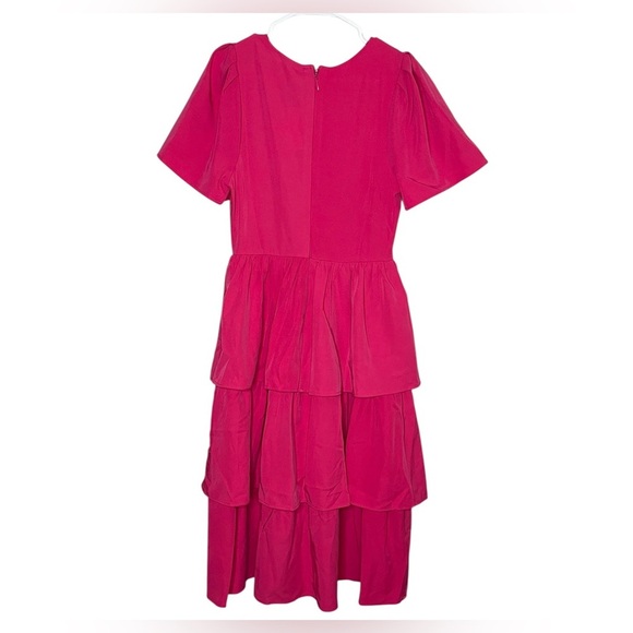 NWT SUGARLIPS Sweet Nothing Tiered Midi Dress  in Fuchsia Pink Size Medium - Picture 4 of 16